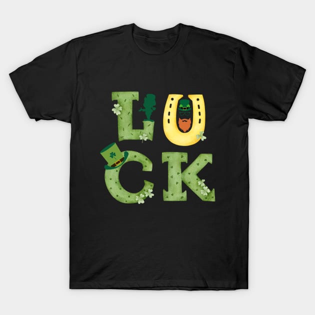 Luck in Irish. Happy St. Patrick's Day! Celebrate with a fancy LUCK T-Shirt by UnCoverDesign